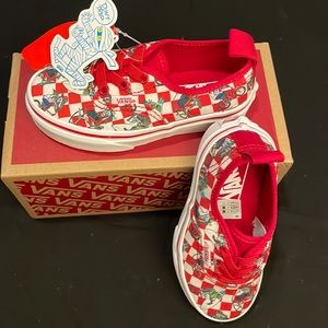 NWT Vans Authentic Elastic Xtreme Sharks Red Size 10.5